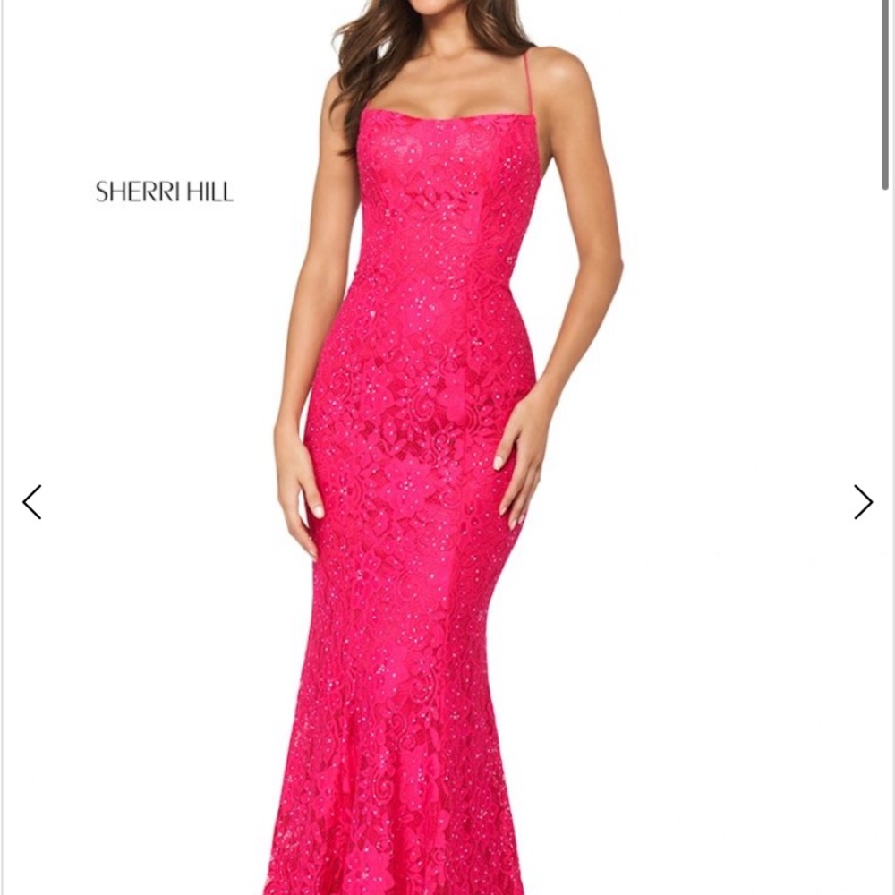 Sherri Hill Hot Pink Prom Dress